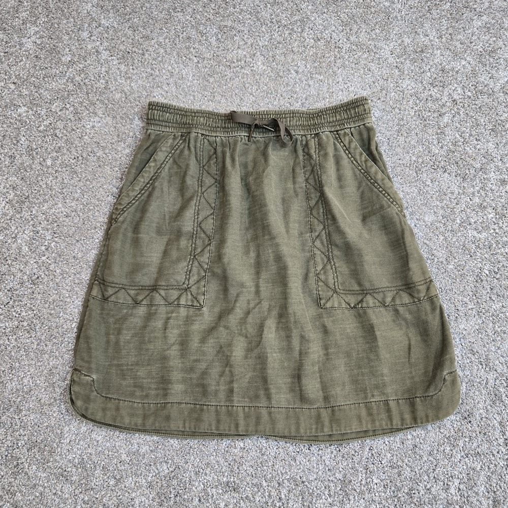 Pilcro Letterpress Anthropologie Mini Skirt Size S Olive Green Casual Coastal